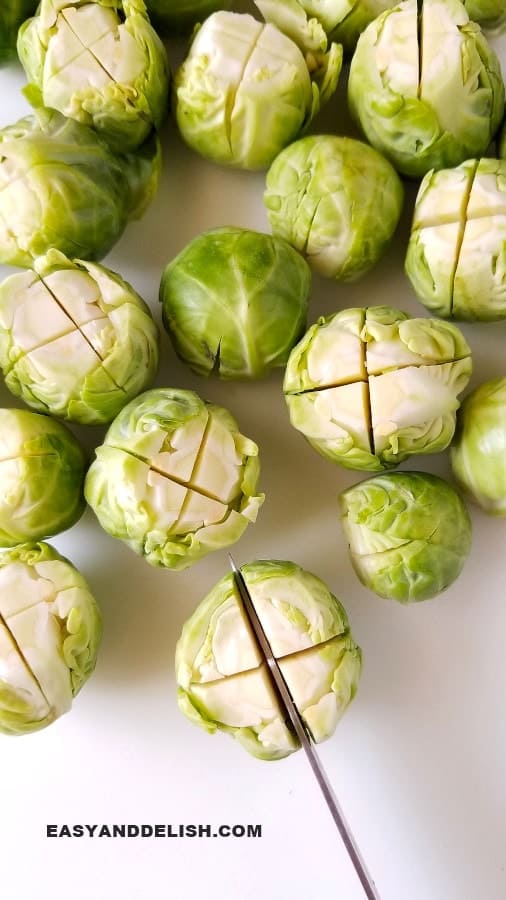 image shoing how to cut sprouts