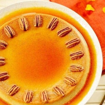 flan on a plate
