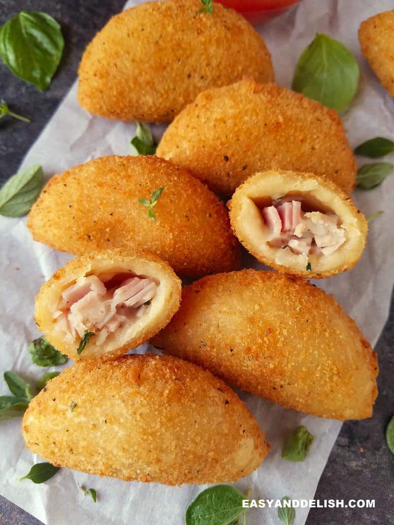 Brazilian risoles on a surface