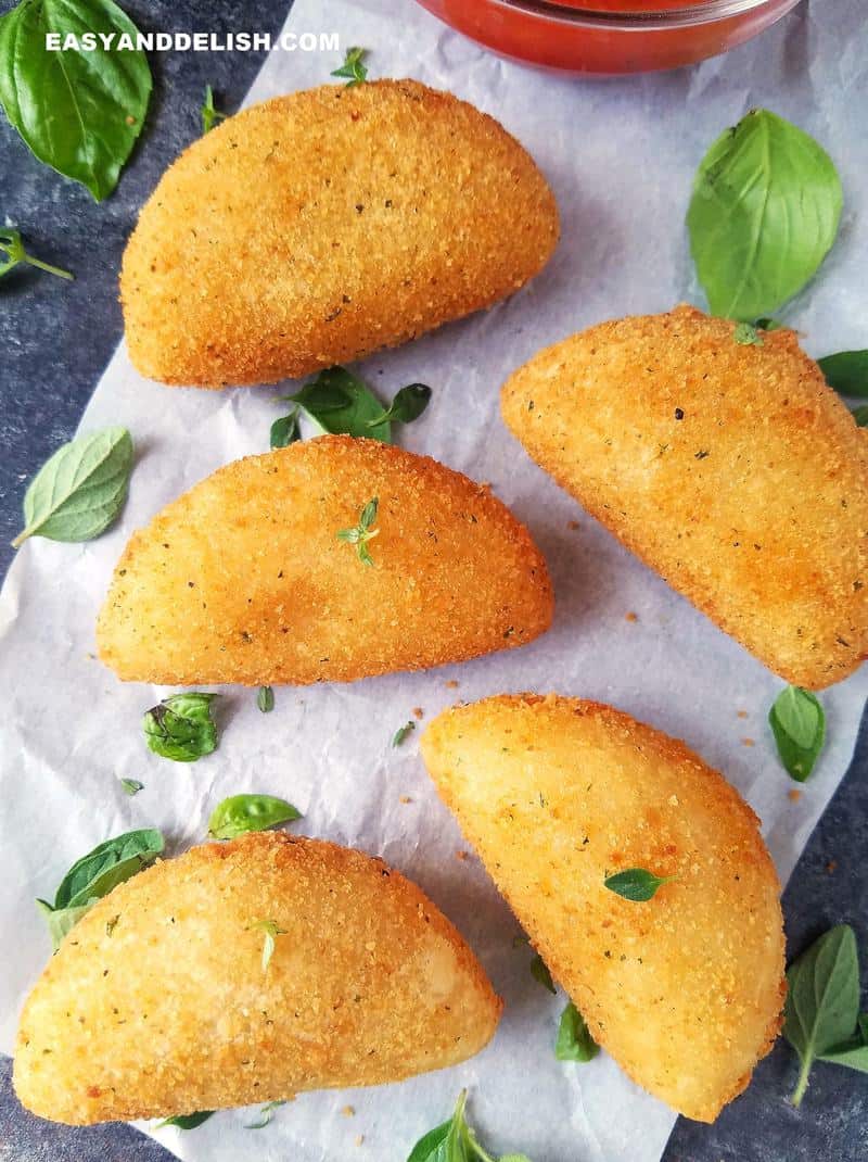 savory appetizers on parchment paper