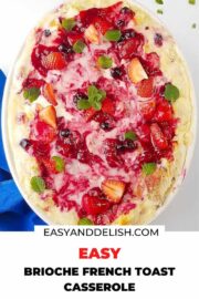 easy french toast casserole in a baking dish-- pinterest