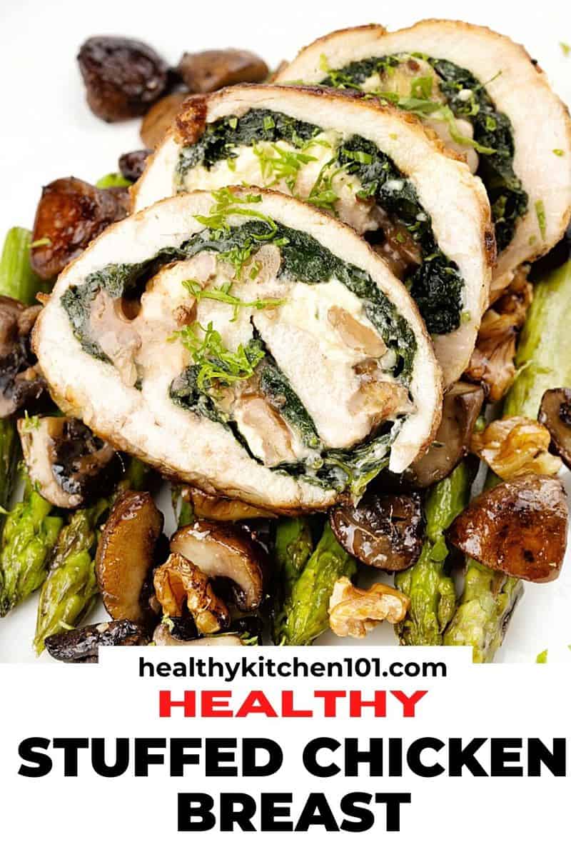 close image for pinterest of stuffed chicken breast