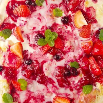 Close up of Brioche French Toast Casserole