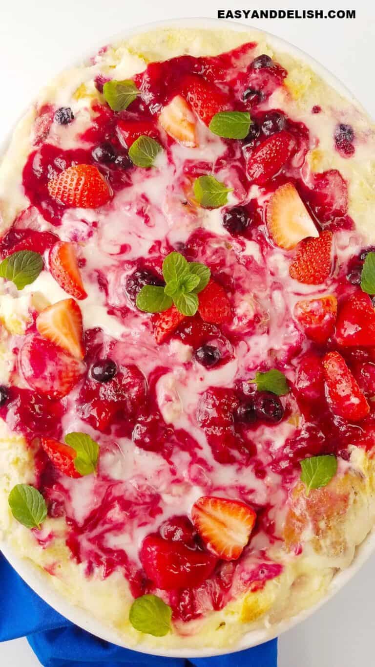 Close up of Brioche French Toast Casserole