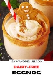close up of dairy-free ggnog for pinterest