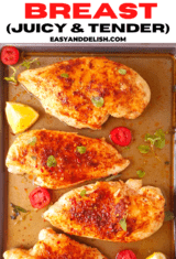 baked chicken breasts in a baking pan