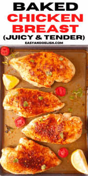 baked chicken breasts in a baking pan