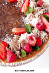 easy chocolate chess pie with berries