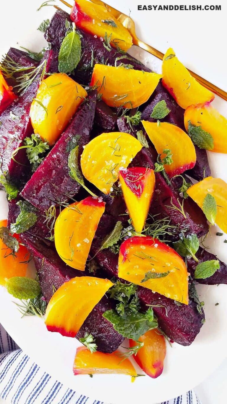 a platter with Instant Pot beets