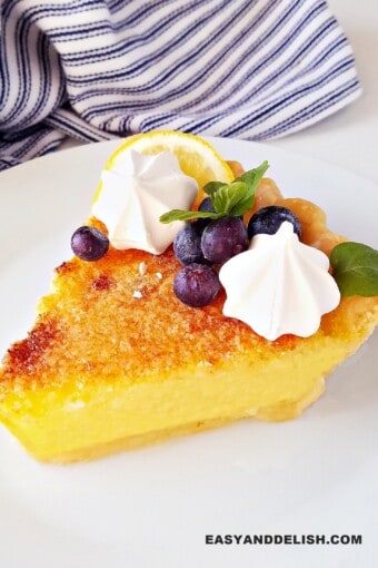 a slice of lemon chess pie