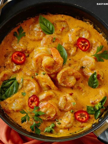 a pot of coconut shrimp stew as one of our easy dinner ideas