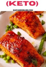 air fryer salmon filets close up