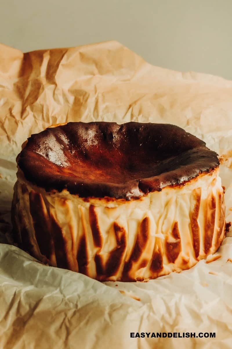 whole burnt cheesecake cooling down