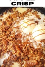 close up apple crisp with oats