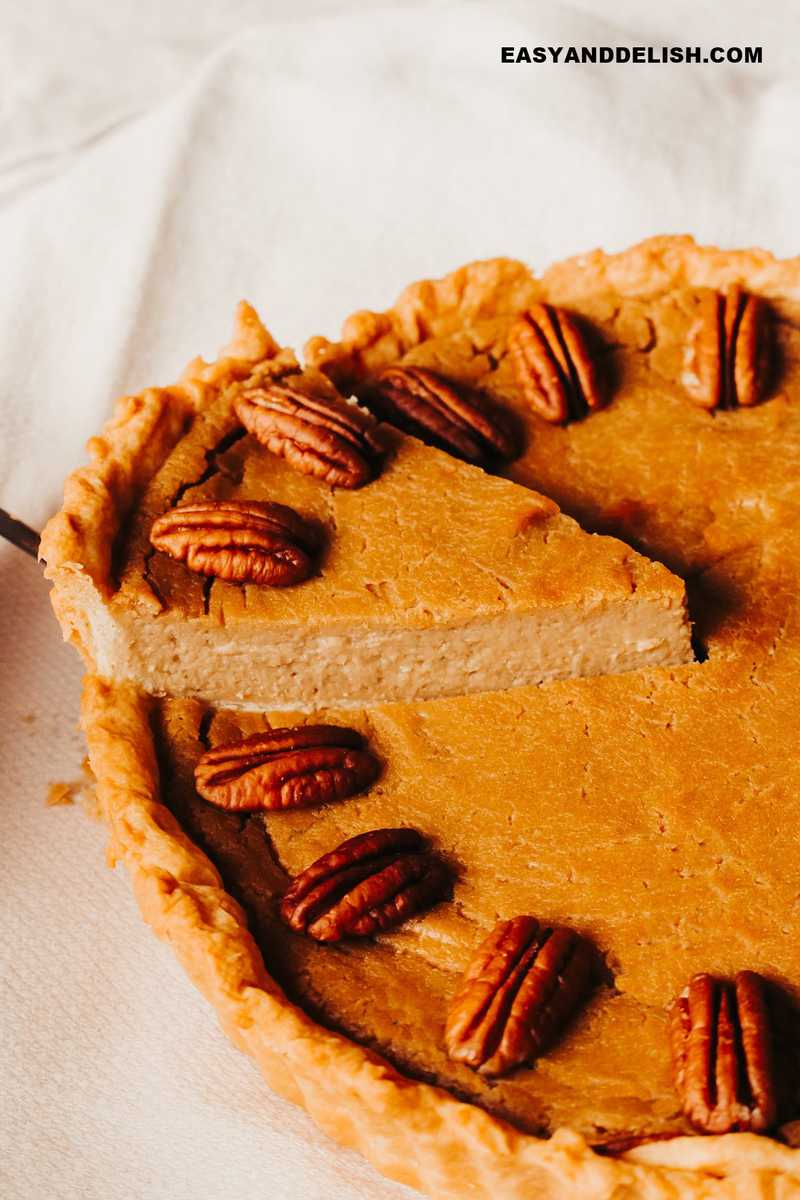 slice lifted from butterscotch pie