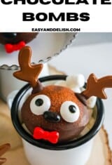 close up fo hot chocolate bombs