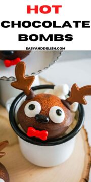 close up fo hot chocolate bombs