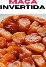 close up de tarte tatin ou torta de maçã invertida