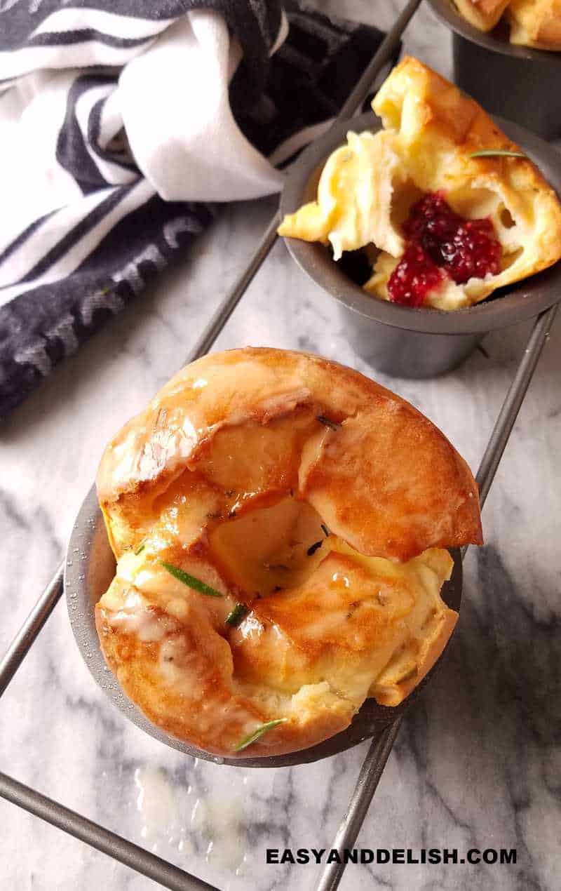whole and open popovers ina tin