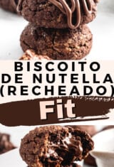 foto colagem mostrando biscoitos de nutella