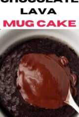 chocolate lava mug cake close up