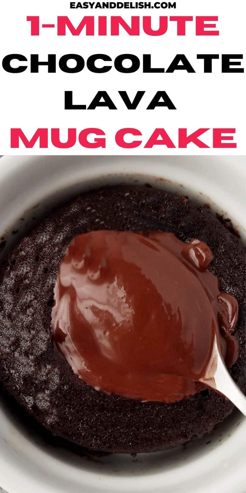 chocolate lava mug cake close up