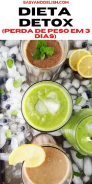 close up de sucos da dieta detox