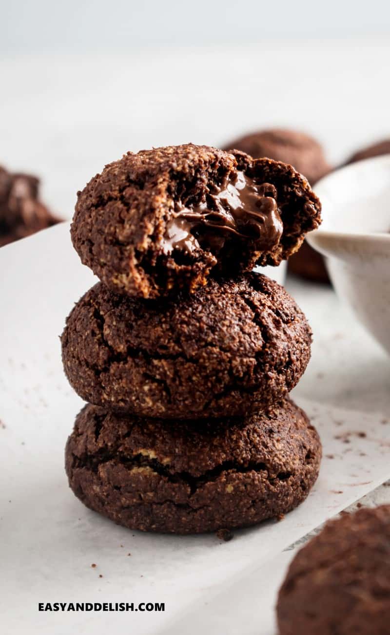 A pile of Nutella stuffed cookies