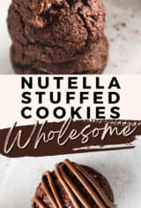photo collage showing nutella cookies