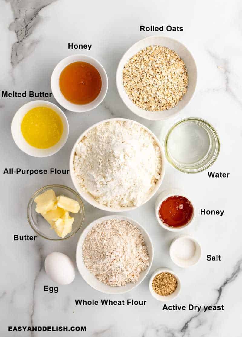 ingredients in bowls