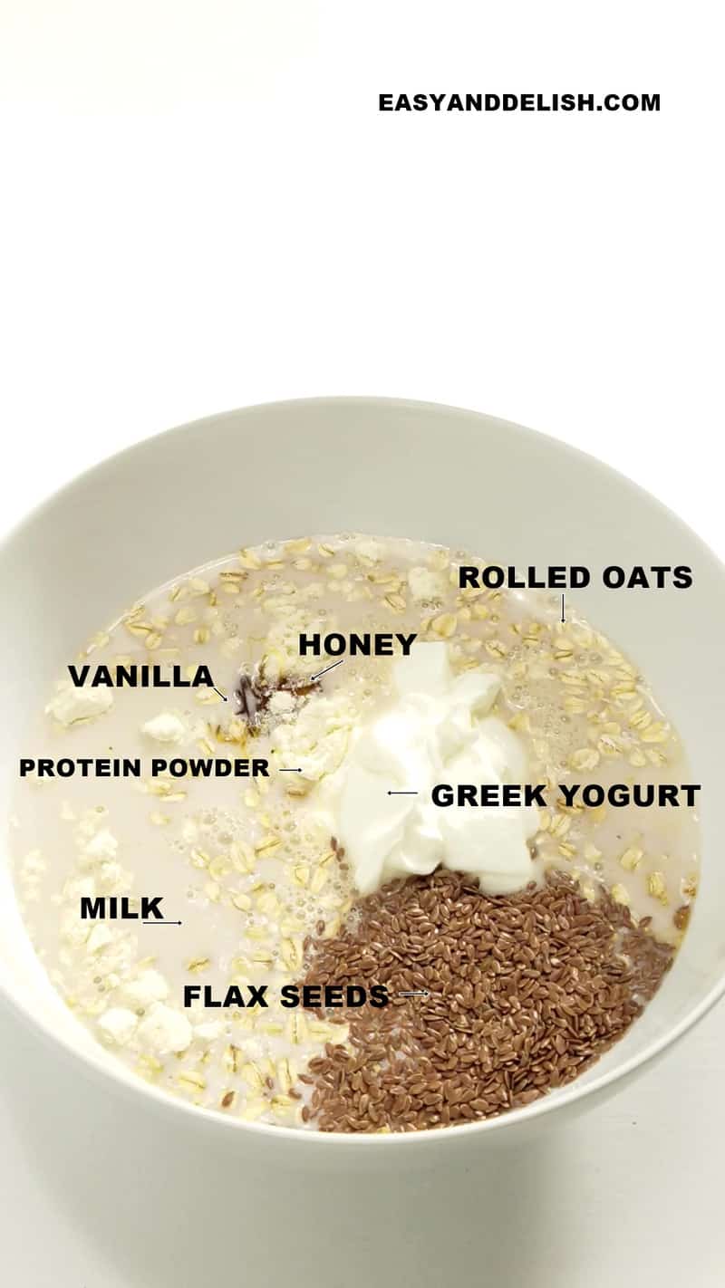 a bowl with ingredients