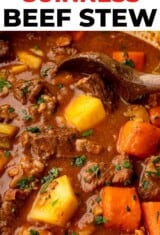 close up of Irish guinness beef stew