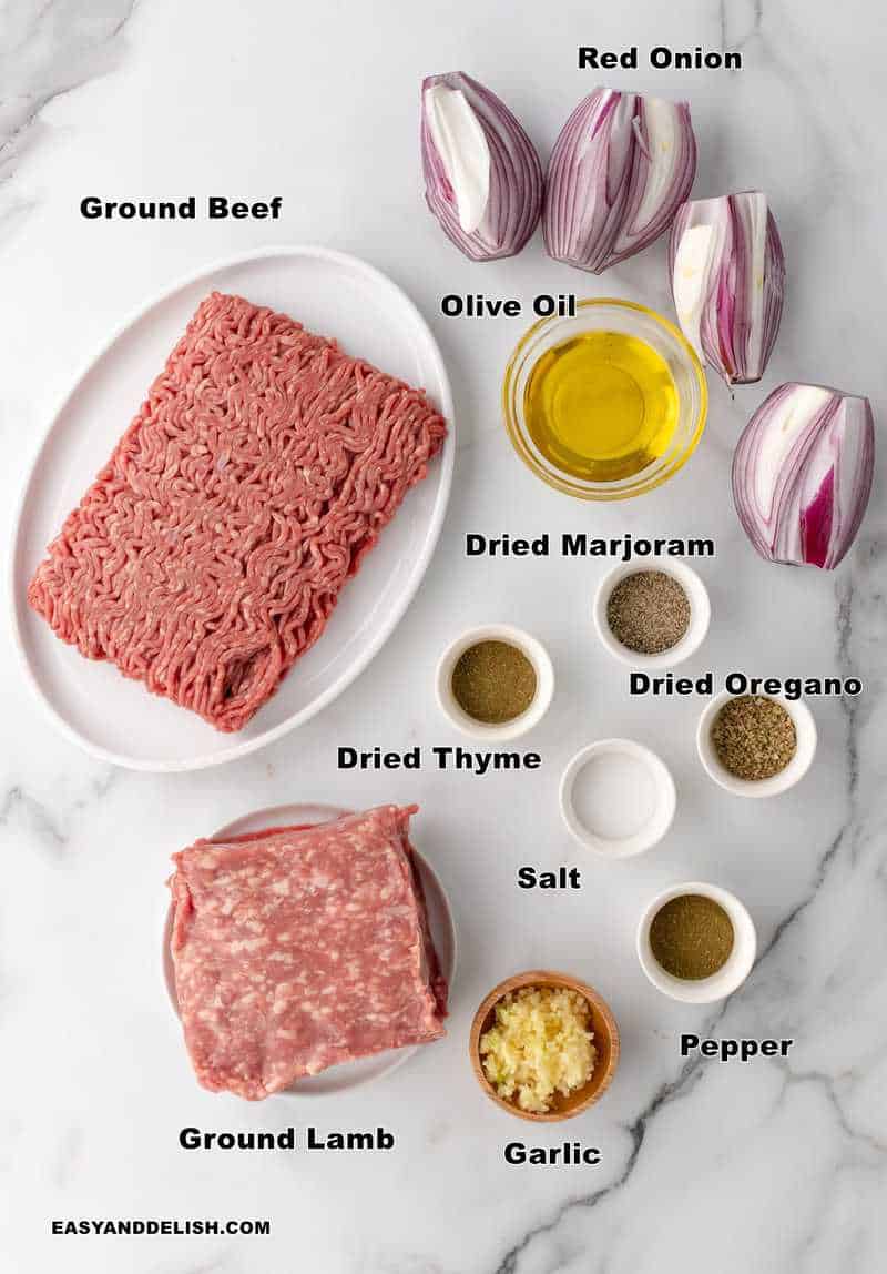 ingredients and seasonings