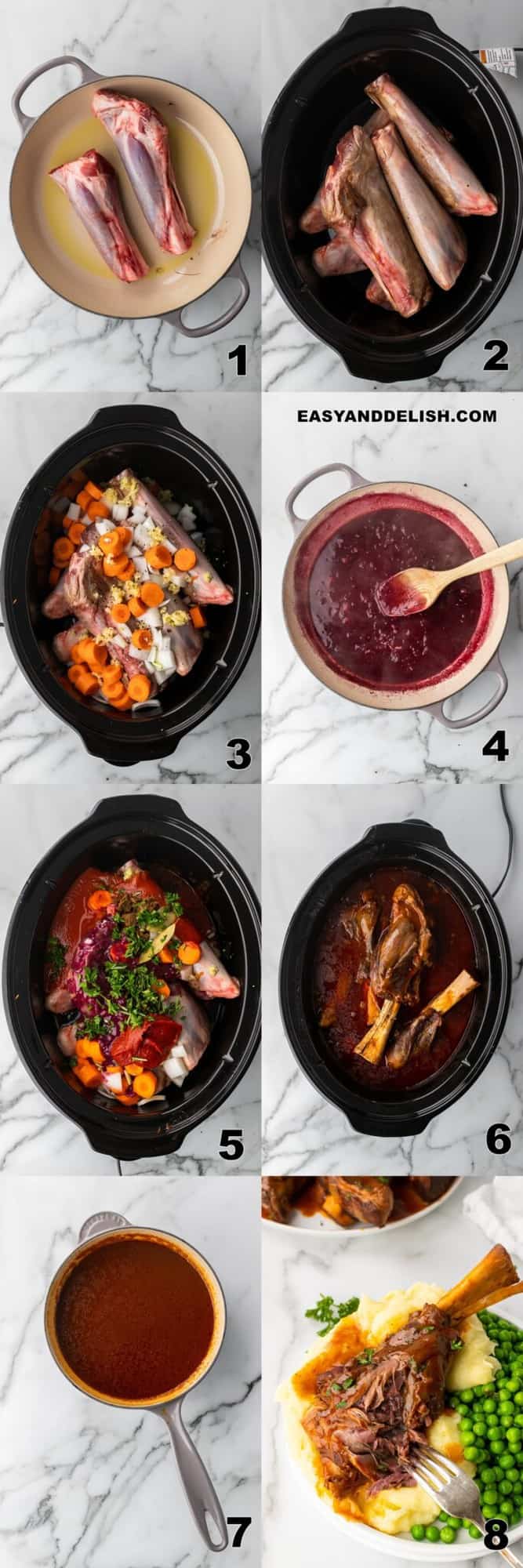 Braised Lamb Shanks (Slow Cooker) - Easy and Delish