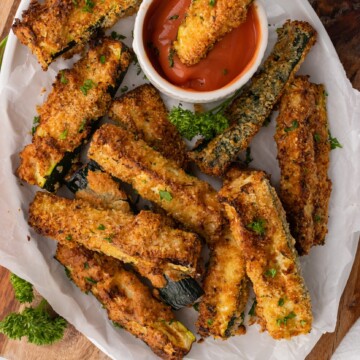 A plate of food on a table