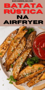 close up de batata rustica na arifryer para pinterest