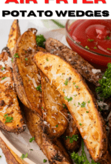 crispy air fryer potato wedges (close up pin)