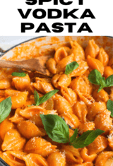 close up image of gigi hadid spicy vodka pasta -- pinterest
