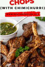 close up of air fried lamb chops