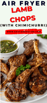 close up of air fried lamb chops