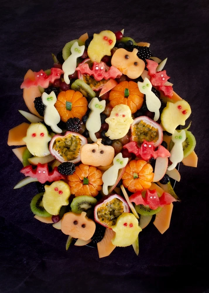 Halloween fruit salad that kids can make