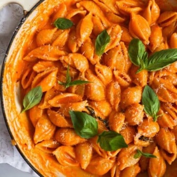 Spicy Vodka pasta in a pan