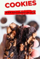 close up of fudgy brownie cookies