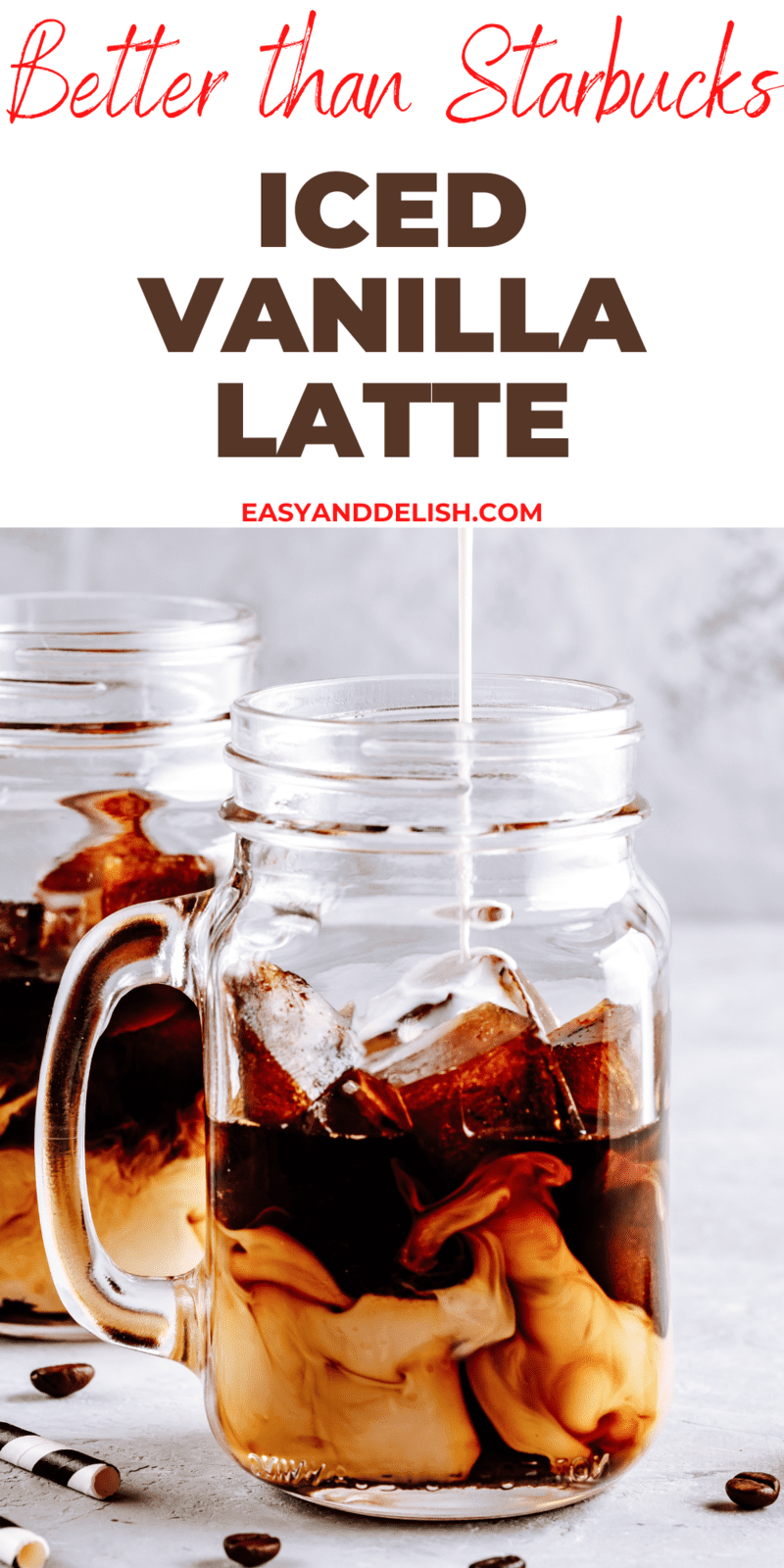 Iced Vanilla Latte Recipe (Starbucks Copycat) - One Sweet Appetite