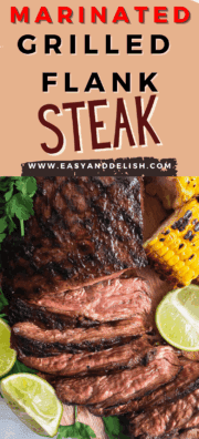 close up of sliced grilled flank steak