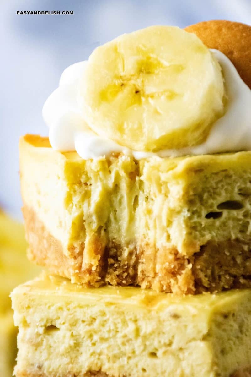 Banana Pudding Cheesecake Bars Easy and Delish