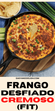 close up de frango desfiado cremoso fit
