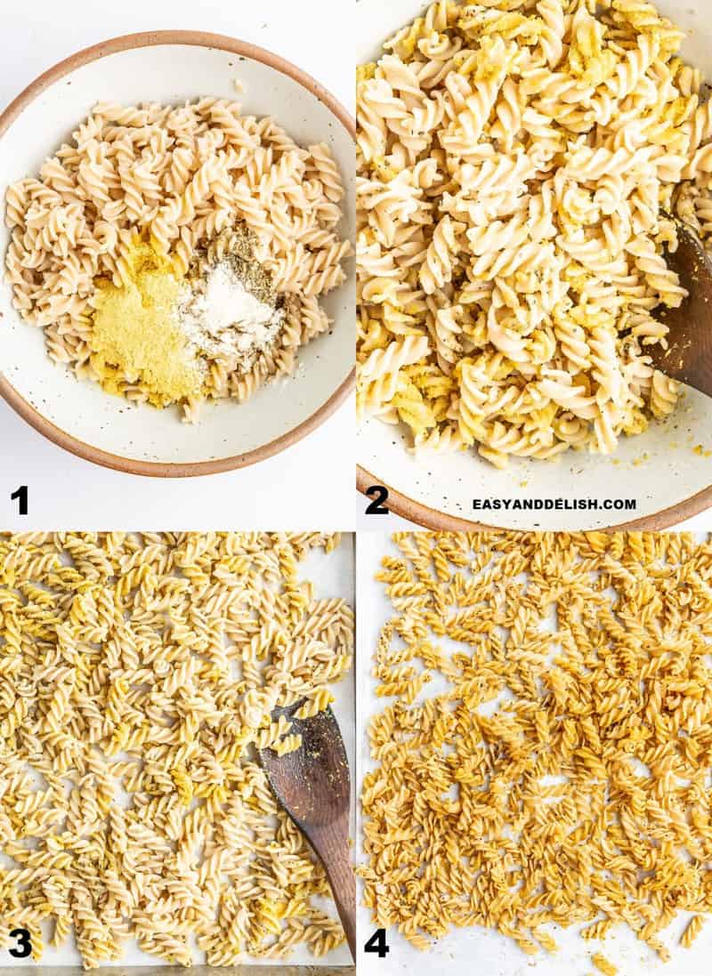 image collage showing recipe steps for the oven method