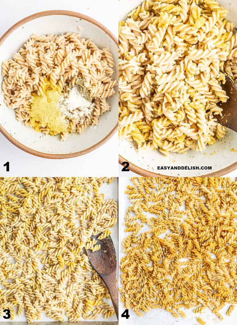 image collage showing recipe steps for the oven method