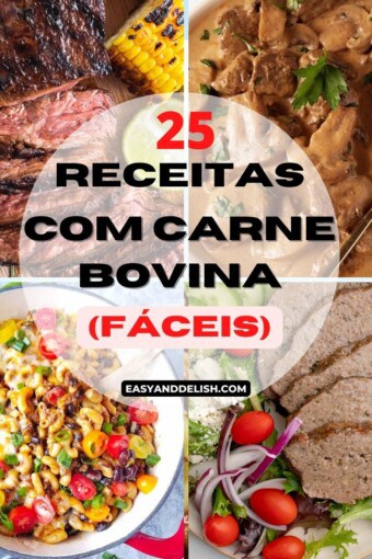 foto colagem de algumas receitas com carne bovina